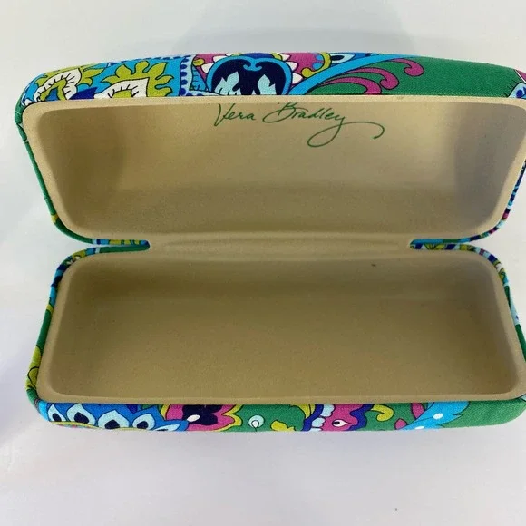 NEW Vera Bradley Optical Case Glasses Hard Emerald Paisley Floral Green - Picture 7 of 9